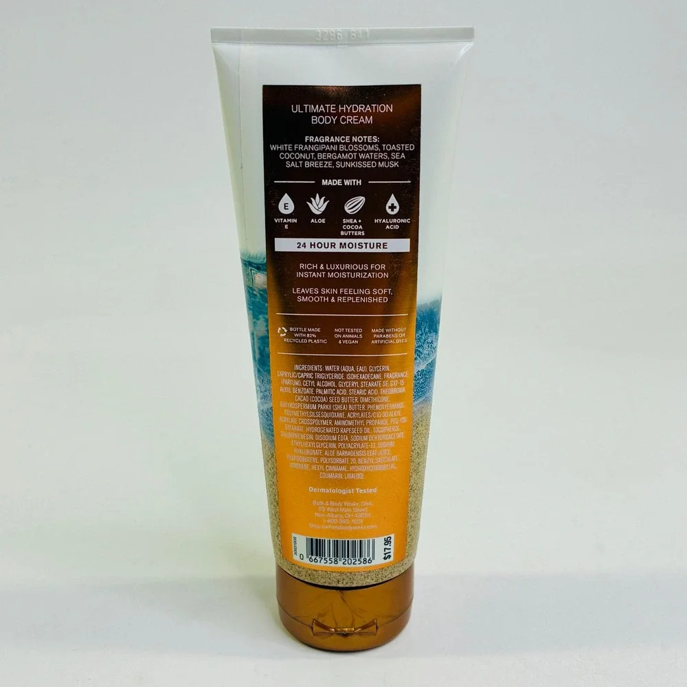 Bath & Body Works At The Beach Body Cream 8oz Shea Hyaluronic Hydration